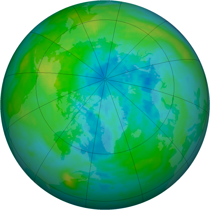 Arctic ozone map for 24 September 1981